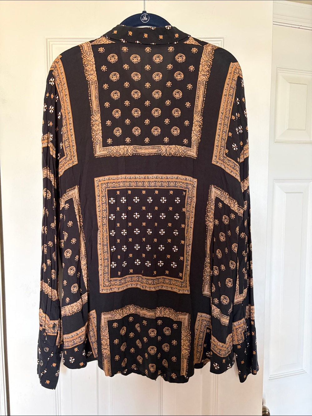 Free People Little Secrets Scarf Print Shirt (Days Of Our Lives) Size M - Picture 4 of 7